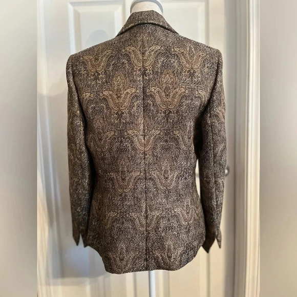 Kasper Vintage Light Brown & Light Tan W A Tint Of Gold  SZ 8 Blazer - Picture 6 of 13